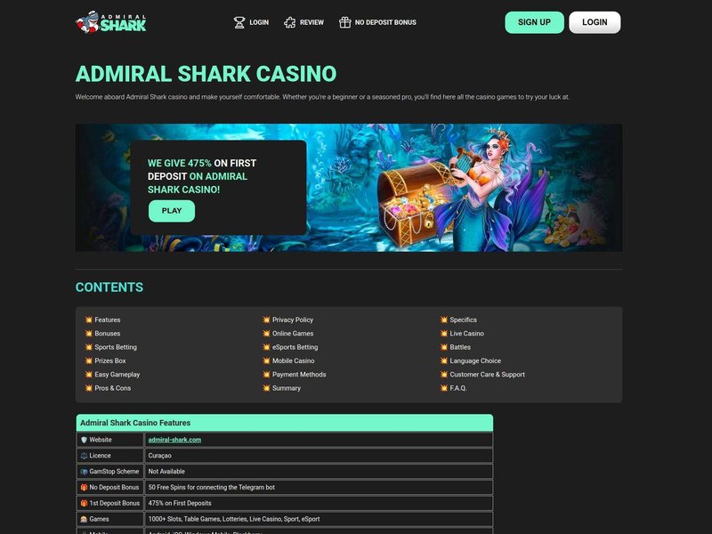 Admiral shark casino reviews - Admiral Shark Casino Review: A Dive into its Slots and Bonuses